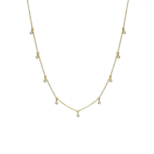 Collar ROXI con Colgante Redondo de Circonita, Cadena Exquisita de Oro de 18k, Collar de Plata - Product Image 1