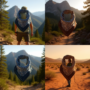 Sciarpa triangolare multifunzionale 60x135 cm con motivo decorativo per uomo e donna, uso esterno - Product Image 3