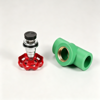 Robinet d'arrêt PPR pour tuyau d'eau, raccord 4 points, tailles 20/25/32, avec bonnet en acier inoxydable à âme en cuivre épaissie, connexion par fusion thermique