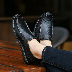 Nuevos Mocasines Vintage <span class=keywords><strong>para</strong></span> <span class=keywords><strong>Hombre</strong></span> Cosidos a Mano, Parte Superior de Cuero Suave Arrugado, Suela de Goma Flexible, OEM, <span class=keywords><strong>Calzado</strong></span> <span class=keywords><strong>para</strong></span> Caminar y Oficina <span class=keywords><strong>para</strong></span> Todo el Día - Product Image 4