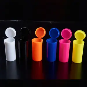 Botellas de plástico coloridas para uso médico, contenedores con tapa abierta Pop