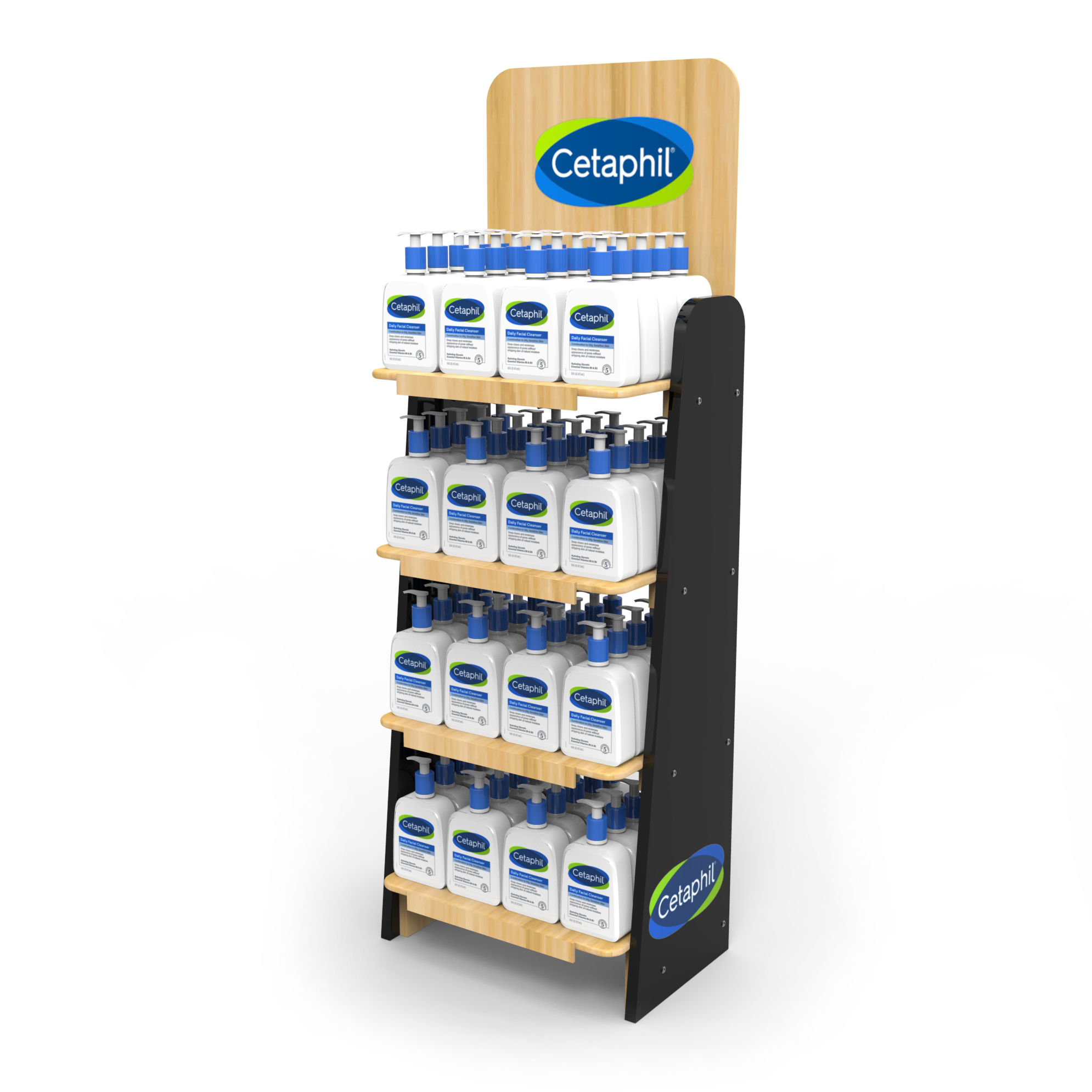 Popular Skin Care Display Stand Custom Types Exhibition Floor Wood Product Display Stands — view 3