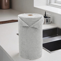 Serviettes de cuisine en microfibre Lingettes à séchage rapide non pelucheuses 20pk Value Pack Chiffons propres réutilisables par rouleau en gris pour le nettoyage de la vaisselle