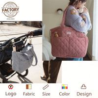 Sac à main matelassé tendance pour femme enceinte, pour ranger les affaires de bébé, peut être accroché à la poussette, sacs pour maman