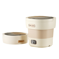 Mini Machine à Laver Pliable Portable 12L Grande avec Essoreuse pour Vêtements Sous-vêtements Chaussettes Machine à Laver de Voyage Maison