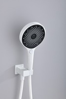 Système de douche thermostatique en laiton blanc HONGDEC, robinet en céramique, pluie douce, triple poignée, affichage de la température pour salle de bain d'appartement