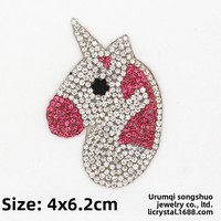 Autocollant licorne auto-adhésif en strass pour chaussures, chapeaux, vêtements, patchs en cristal à coller soi-même, applique thermocollante