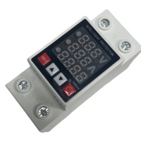 Dispositif de protection contre les surtensions et les sous-tensions réglable à double affichage sur rail DIN 40A 63A, relais de protection 220V 230V (40A)