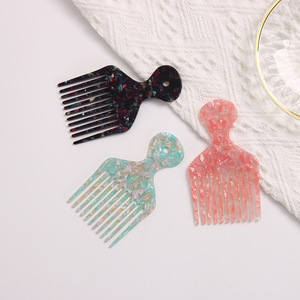 Pics afro <span class=keywords><strong>à</strong></span> dents larges pour la <span class=keywords><strong>coiffure</strong></span> bouclée Peigne <span class=keywords><strong>à</strong></span> cheveux afro rose en plastique de 4.8 pouces pour hommes femmes - Product Image 4