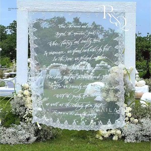 Telo di sfondo in pizzo per decorazioni, cartello di benvenuto, accessori fotografici per cerimonie di fidanzamento, decorazioni di tendenza per social media - Product Image 4
