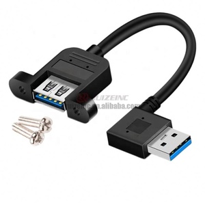 Coude inférieur supérieur gauche et droit Usb3.0 mâle à femelle rallonge oreille sangle vis trou connexion ordinateur <span class=keywords><strong>U</strong></span> disque <span class=keywords><strong>Nic</strong></span> - Product Image 3