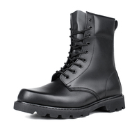 Bottes en cuir noir, bottes tactiques pour hommes et femmes, résistantes à l'usure et antidérapantes, avec fermeture éclair