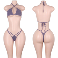 Tenues de danse exotiques de qualité, ensembles de bikinis brillants, string transparent pour adultes, lingerie exotique, tenues de soirée en boîte de nuit, vêtements de rave