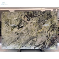Dalle de marbre vert émeraude froid de luxe, pierre naturelle polie pour revêtement mural, comptoir, projet de villa et d'hôtel
