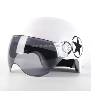ポータブルハーフフェイスヘルメットレトロライディングヘルメットバイクモトバイカープロテクションギアレーシングスクーターサマーメンズ女性用ヘルメット