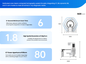 Appareil de tomodensitométrie multifonctionnel pour animaux de compagnie, prise en charge des modes DR statique, DR dynamique <span class=keywords><strong>et</strong></span> tomodensitométrie, faible rayonnement, installation facile - Product Image 6