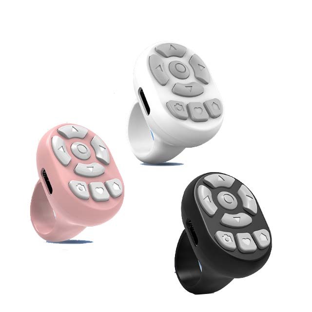 Tiktok Fixed Code Remote Control Ring Portable Wireless Presenter with Voice Control Page Turner Smart Scroll
