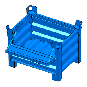 Uzun mesafe lojistik taşımacılığı ve ciro kutuları için istiflenebilir çelik paletler - Product Image 3