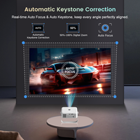 FHD 1080P 400 ANSI 루멘 스마트 비디오 프로젝터 WiFi6 지원 4K 앱 키스톤 보정 휴대용 안드로이드 TV 영화 스트리밍 미디어 플레이어