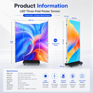 Pantalla LED Portátil Plegable de Doble Cara P1.5 P1.8 P2.5 para Carteles Digitales, Animaciones <span class=keywords><strong>y</strong></span> Video Wall para Exteriores - Product Image 3