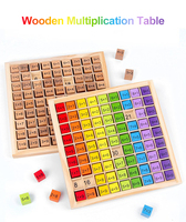 Jouets éducatifs Kds 1-9 fois Tables Jeu de société Calculer la formation Jouet de mathématiques en bois avec plateau