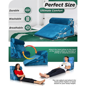 Du Babo Lumbar Support Pillow Triangle Sponge Slow Rebound Ergonomic Bed Headboard <b>Cushion</b> - Product Image 3