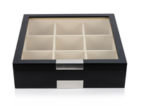 Boîte de rangement pour cravates en bois de luxe pour hommes Sonny Custom Logo, 9 compartiments, pour chaussettes, ceintures, nœuds papillon