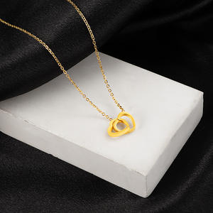 Collana con Cuore in Oro <span class=keywords><strong>per</strong></span> Donne e Ragazze, Ciondolo a Cuore Placcato Oro 18K, Collana Semplice in Oro <span class=keywords><strong>per</strong></span> Donne e Ragazze Adolescenti, Gioielli - Product Image 3