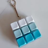 Jouet anti-stress clavier LED avec touches mécaniques, clicker, porte-clés de décompression pour usage quotidien