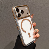 Coque de téléphone transparente colorée à cadre plat pour iPhone 12 13 14 15 16 17 Pro Max, antichoc, fine et ajustée avec protection de caméra surélevée