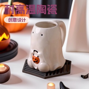 Simpatica <span class=keywords><strong>Tazza</strong></span> di Halloween a Forma di Zucca con Elfo Magico, Creativa, in Ceramica Dipinta a Mano, Lavabile in Lavastoviglie, Ornamento - Product Image 2
