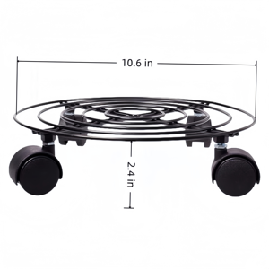 Soporte para maceta de uso de suelo de jardín de planta redonda de Metal resistente fácil de mover soporte para maceta de hierro <span class=keywords><strong>con</strong></span> diseño de carrito - Product Image 2
