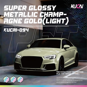 ฟิล์มหุ้มรถยนต์ KUCAI สีแชมเปญโกลด์เมทัลลิกเงาพิเศษ (สีอ่อน) ขนาด 1.52*17 เมตร สำหรับธุรกิจหุ้มรถยนต์ - Product Image 1