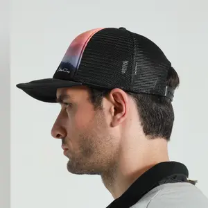 Gorra de camionero de espuma con logotipo personalizado, tela de alta calidad y malla, impresión por sublimación, imagen bordada, gorra de béisbol