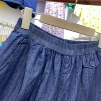 Nouveau Printemps 2026 Vente en gros Jeans femme bleu marine à jambe large, taille haute, taille élastique, coupe ballon courte, grande taille, décontracté