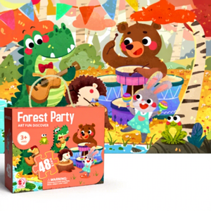 HURREE MR-0532 <span class=keywords><strong>Puzzle</strong></span> Piatto per Bambini in Scatola Regalo di Carta, Giocattolo Educativo per Bambini e Bambine da 0 a 5 Anni, <50 Pezzi, per Asilo e Neonati - Product Image 4