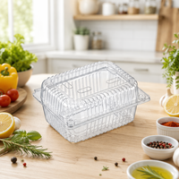 Boîte d'emballage alimentaire en PET haute transparence 160x120x75mm avec trous de ventilation respirants pour sandwichs, salades, pâtisseries, fruits