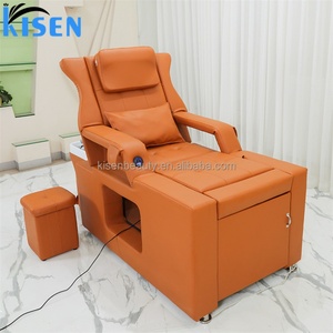 เตียงสระผมไฟฟ้าปรับเอนได้ รุ่น Kisen Modern Luxury ขายดี โครงสแตนเลส พร้อมอ่างแช่เท้าและระบบนวดศีรษะ - Product Image 6