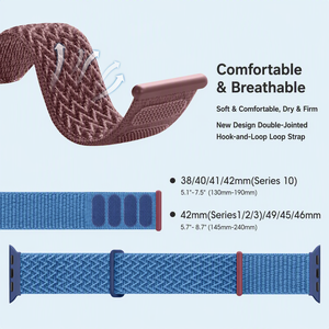 สายนาฬิกาไนลอนแบบยืดหยุ่น Upro Wave Pattern พร้อมตัวล็อคแบบ Hook and Loop สำหรับเปลี่ยนสายนาฬิกา Apple Watch Ultra 1 2 3 รุ่น 7 8 9 - Product Image 6