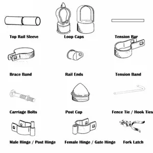 Zincato chain link fence accessori hardware brace cornice tensione cerniera rail morsetto/accessori/parti