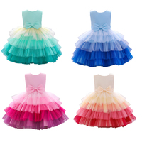 Robes pour filles Dentelle florale sans manches avec nœud Jupe en tulle pour tout-petits Princesse Fête Mariage Pageant Robe de soirée