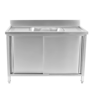 Meilleure vente armoire d'évier personnalisée en acier inoxydable de <span class=keywords><strong>cuisine</strong></span> commerciale avec poubelle - Product Image 3
