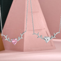 Collier pour femme en argent sterling 925, pendentif en forme de cœur avec zircon, pierre de naissance, cadeau de la Saint-Valentin, bijoux tendance
