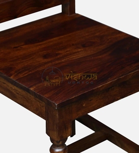 Chaise de salle à manger artisanale en bois de Sheesham avec dossier à lattes et pieds tournés, mobilier rustique vintage, siège d'appoint pour salle à manger - Product Image 5
