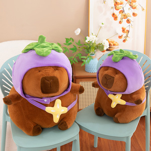 Peluche de Capibara con Forma de Berenjena, Relleno de Algodón PP Suave, Almohada Decorativa para Dormitorio, Muñeco Adorable, Regalo de Cumpleaños para Niña, Venta al Por Mayor - Product Image 3
