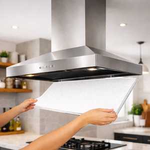 Filtri Professionali per Cappe Aspiranti 40x80cm Neri Assorbenti di Grasso Ritagliabili su Misura - Product Image 5