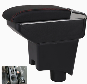 DAIAO 2026 Portavasos Giratorio de Cuero Negro de Lujo para la Parte Delantera Central con Cargador USB y Caja de Almacenamiento para Renault Logan/<span class=keywords><strong>Sandero</strong></span> 1 - Product Image 1