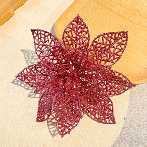 Guirnalda Decorativa de Flores Navideñas Artificiales de 15 cm, Hueca, de Alta Calidad, Ecológica, No Tóxica, Irrompible - Product Image 4