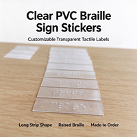 Autocollant Braille personnalisé en PVC transparent, étiquette tactile Braille transparente avec points en relief pour signalétique publique