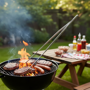 Grill Roasting Tongs Pinca Stainless Steel Long Handle <b>BBQ</b> <b>Tools</b> - Product Image 3